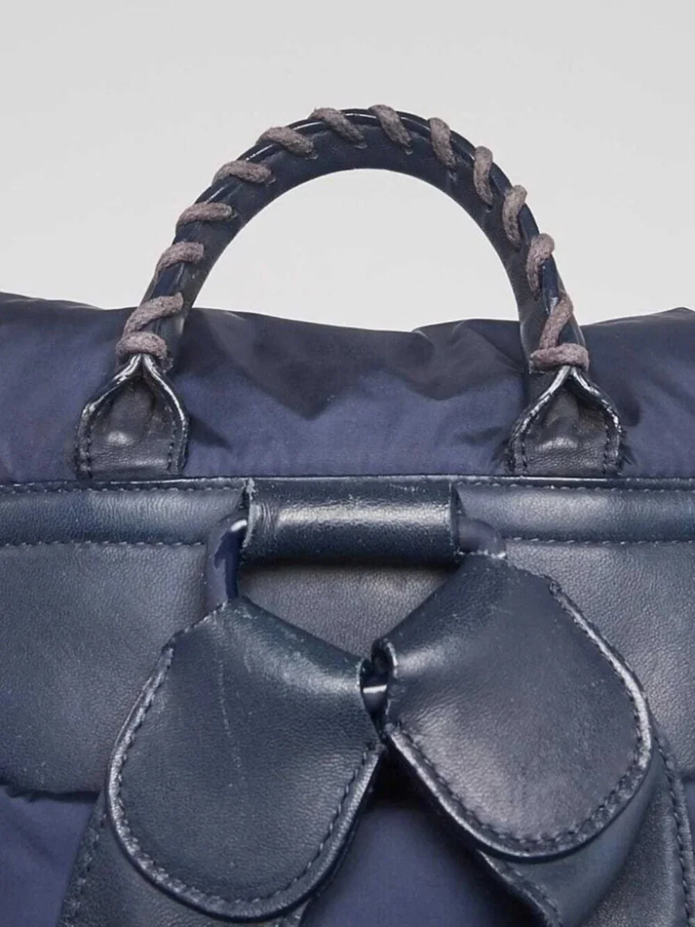 Balenciaga Navy Blue Nylon/Leather Classic Traveller Backpack Bag